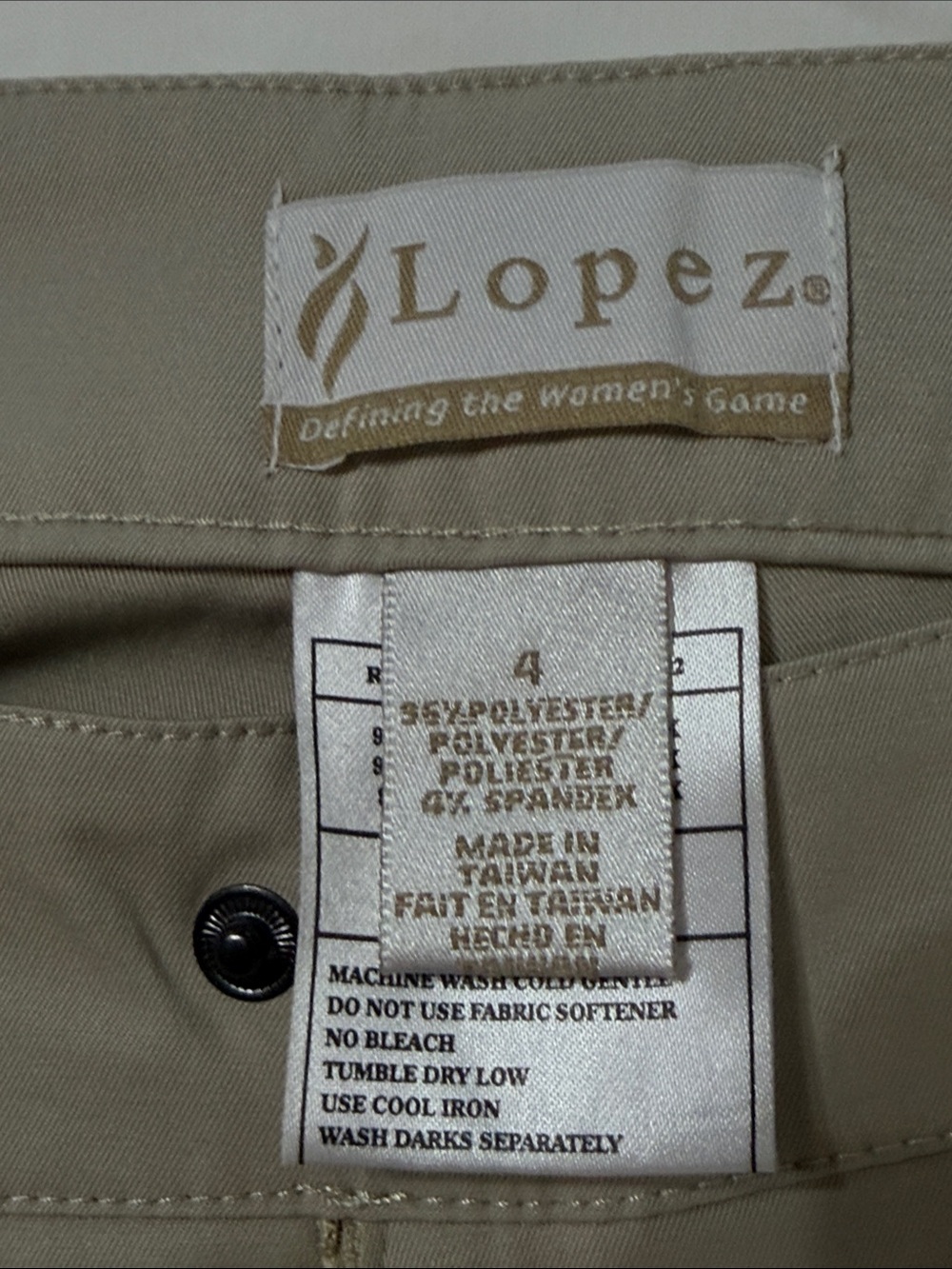 Lopez Khaki Women's golf Pants - Classic Neutral Womens 4 inseam 32”